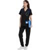 imageQBK Yoga Scrub Top for Women V Neck Shirt with 2 Pockets Comfort Soft Stretch Easy CareBlack