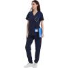 imageQBK Yoga Scrub Top for Women V Neck Shirt with 2 Pockets Comfort Soft Stretch Easy CareNavy