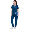 imageQBK Yoga Scrub Top for Women V Neck Shirt with 2 Pockets Comfort Soft Stretch Easy CareRoyal Blue