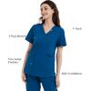imageQBK Yoga Scrub Top for Women V Neck Shirt with 2 Pockets Comfort Soft Stretch Easy CareRoyal Blue