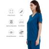 imageQBK Yoga Scrub Top for Women V Neck Shirt with 2 Pockets Comfort Soft Stretch Easy CareRoyal Blue