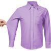 image2T16Y Boys Stretch Long Sleeve Button Down Toddler Dress Shirt Wrinkle Free Oxford Uniform Shirt with Chest PocketPurple