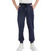 imageQBK Boys Joggers SlimFit Tapered Sweatpants with Adjustable Drawstring Waist Stretch for Sports ampamp Casual Wear 316YNavy11