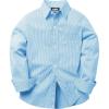imageQBK Boys Long Sleeve Button Down Shirts Oxford Dress Shirt Boys Striped Shirt for 2T16 YearsBlue