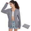 imageQBK Light Weight Zip Up Hoodie Thin Summer Jacket For WomenLight Charcoal