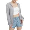 imageQBK Lightweight Zip Up Hoodies Thin Summer Jackets For WomenLight Grey