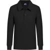 imageQBK Toddler to Youth Boys School Uniform Pique Polo Shirts Kids Long Sleeve Collared Golf ShirtBlack