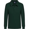 imageQBK Toddler to Youth Boys School Uniform Pique Polo Shirts Kids Long Sleeve Collared Golf ShirtHunter Green