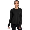 imageQBK Womens Neon T Shirt Long Sleeve TShirt Sun Protection UPF 50 for Hiking Fishing Workout Rash Guard and Athletic SportsBlack