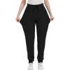 imageQBK Yoga Scrub Pant for Women 5 Pockets  Petite Tall Regular Jogger Scrubs Comfort Stretch Stain ResistantBlack