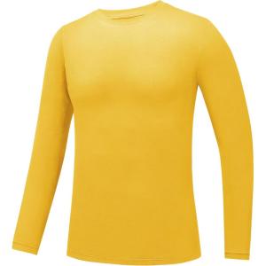 image2T to Youth Boys Compression Shirt Toddler Kids Long Sleeve Baseball Football Undershirt Girls Quick Dry Athletic Base LayerYellow
