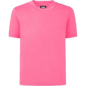 imageQBK 2T to Youth Neon Shirt Kids UPF 50 Dry Fit Athletic Short Sleeve Rash Guard T Shirts for Boys Girls Sports UndershirtHot Pink