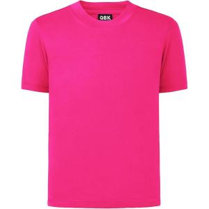 imageQBK 2T to Youth Neon Shirt Kids UPF 50 Dry Fit Athletic Short Sleeve Rash Guard T Shirts for Boys Girls Sports UndershirtPink