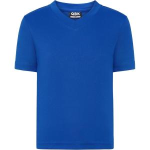 imageQBK 2T to Youth Neon T Shirt Kids Rash Guard UPF 50 VNeck Dry Fit Athletic Short Sleeve Shirts for Boys and GirlsRoyal Blue