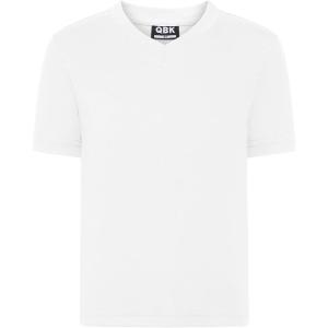 imageQBK 2T to Youth Neon T Shirt Kids Rash Guard UPF 50 VNeck Dry Fit Athletic Short Sleeve Shirts for Boys and GirlsWhite