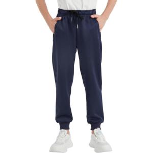 imageQBK Boys Joggers SlimFit Tapered Sweatpants with Adjustable Drawstring Waist Stretch for Sports ampamp Casual Wear 316YNavy11
