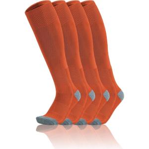 imageQBK Toddler Baseball Socks Youth Softball Tee Ball Kids Soccer Socks for Boy Girl 2 PairsGbaseball Socksorange