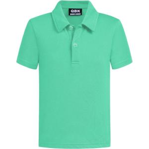 imageQBK Toddler to Youth Boys School Uniform Pique Polo Kids Short Sleeve Collared Golf ShirtMint Green