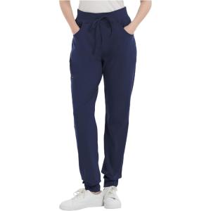 imageQBK Yoga Scrub Pant for Women 5 Pockets  Petite Tall Regular Jogger Scrubs Comfort Stretch Stain ResistantNavy