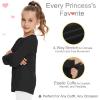 image3T 4T 5T to 12 Years Girls Long Sleeve Shirts Kids Cotton TShirt Toddler Basic Crew Neck TopBlack