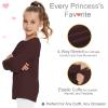 image3T 4T 5T to 12 Years Girls Long Sleeve Shirts Kids Cotton TShirt Toddler Basic Crew Neck TopBrown
