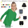 image3T 4T 5T to 12 Years Girls Long Sleeve Shirts Kids Cotton TShirt Toddler Basic Crew Neck TopKelly Green