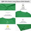 image3T 4T 5T to 12 Years Girls Long Sleeve Shirts Kids Cotton TShirt Toddler Basic Crew Neck TopKelly Green