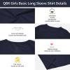 image3T 4T 5T to 12 Years Girls Long Sleeve Shirts Kids Cotton TShirt Toddler Basic Crew Neck TopNavy