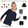 image3T 4T 5T to 12 Years Girls Long Sleeve Shirts Kids Cotton TShirt Toddler Basic Crew Neck TopNavy