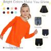 image3T 4T 5T to 12 Years Girls Long Sleeve Shirts Kids Cotton TShirt Toddler Basic Crew Neck TopOrange