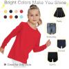 image3T 4T 5T to 12 Years Girls Long Sleeve Shirts Kids Cotton TShirt Toddler Basic Crew Neck TopRed