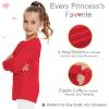 image3T 4T 5T to 12 Years Girls Long Sleeve Shirts Kids Cotton TShirt Toddler Basic Crew Neck TopRed