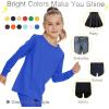 image3T 4T 5T to 12 Years Girls Long Sleeve Shirts Kids Cotton TShirt Toddler Basic Crew Neck TopRoyal Blue