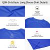 image3T 4T 5T to 12 Years Girls Long Sleeve Shirts Kids Cotton TShirt Toddler Basic Crew Neck TopRoyal Blue