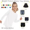 image3T 4T 5T to 12 Years Girls Long Sleeve Shirts Kids Cotton TShirt Toddler Basic Crew Neck TopWhite