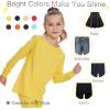 image3T 4T 5T to 12 Years Girls Long Sleeve Shirts Kids Cotton TShirt Toddler Basic Crew Neck TopYellow