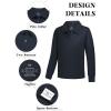 imageQBK 2T to Youth Boys Long Sleeve School Uniform Pique Polo Toddler Kids Neon Collared Golf ShirtDark Navy