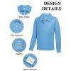 imageQBK 2T to Youth Boys Long Sleeve School Uniform Pique Polo Toddler Kids Neon Collared Golf ShirtLight Blue