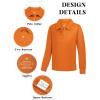 imageQBK 2T to Youth Boys Long Sleeve School Uniform Pique Polo Toddler Kids Neon Collared Golf ShirtOrange