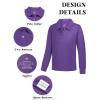 imageQBK 2T to Youth Boys Long Sleeve School Uniform Pique Polo Toddler Kids Neon Collared Golf ShirtPurple