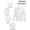 imageQBK 2T to Youth Boys Long Sleeve School Uniform Pique Polo Toddler Kids Neon Collared Golf ShirtWhite
