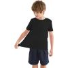 imageQBK 2T12Y Boys T Shirts Short Sleeve Tees 100 Cotton Crewneck Soft Basic Summer Top Solid Toddler Kids Tee ShirtBlack