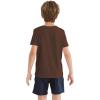 imageQBK 2T12Y Boys T Shirts Short Sleeve Tees 100 Cotton Crewneck Soft Basic Summer Top Solid Toddler Kids Tee ShirtBrown