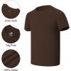 imageQBK 2T12Y Boys T Shirts Short Sleeve Tees 100 Cotton Crewneck Soft Basic Summer Top Solid Toddler Kids Tee ShirtBrown