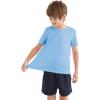 imageQBK 2T12Y Boys T Shirts Short Sleeve Tees 100 Cotton Crewneck Soft Basic Summer Top Solid Toddler Kids Tee ShirtCeil Blue