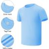 imageQBK 2T12Y Boys T Shirts Short Sleeve Tees 100 Cotton Crewneck Soft Basic Summer Top Solid Toddler Kids Tee ShirtCeil Blue