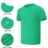 imageQBK 2T12Y Boys T Shirts Short Sleeve Tees 100 Cotton Crewneck Soft Basic Summer Top Solid Toddler Kids Tee ShirtGreen