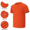 imageQBK 2T12Y Boys T Shirts Short Sleeve Tees 100 Cotton Crewneck Soft Basic Summer Top Solid Toddler Kids Tee ShirtOrange