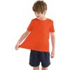 imageQBK 2T12Y Boys T Shirts Short Sleeve Tees 100 Cotton Crewneck Soft Basic Summer Top Solid Toddler Kids Tee ShirtOrange