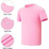 imageQBK 2T12Y Boys T Shirts Short Sleeve Tees 100 Cotton Crewneck Soft Basic Summer Top Solid Toddler Kids Tee ShirtPink